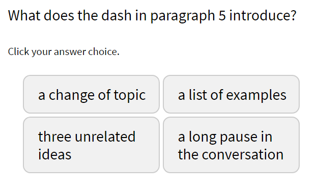 two columns of multiple choice answers