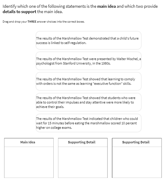 series of boxes to click and drag