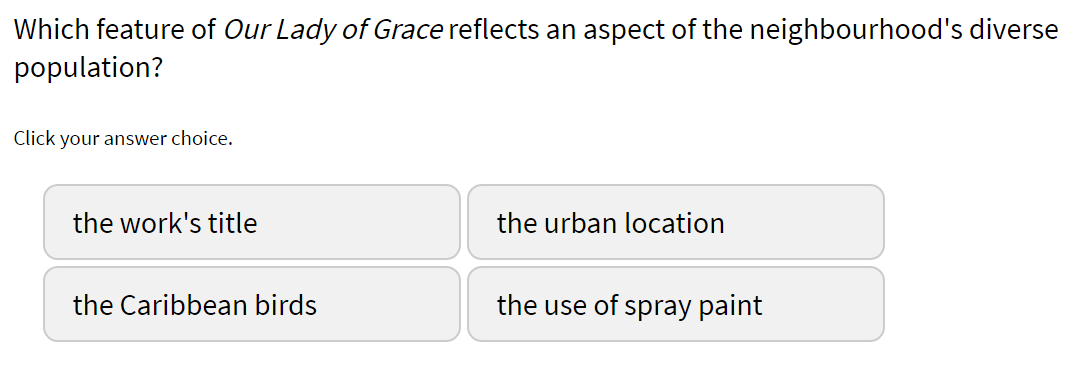 two columns of multiple choice answers