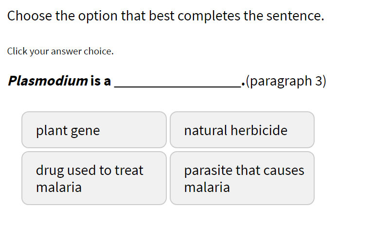 two columns of multiple choice answers